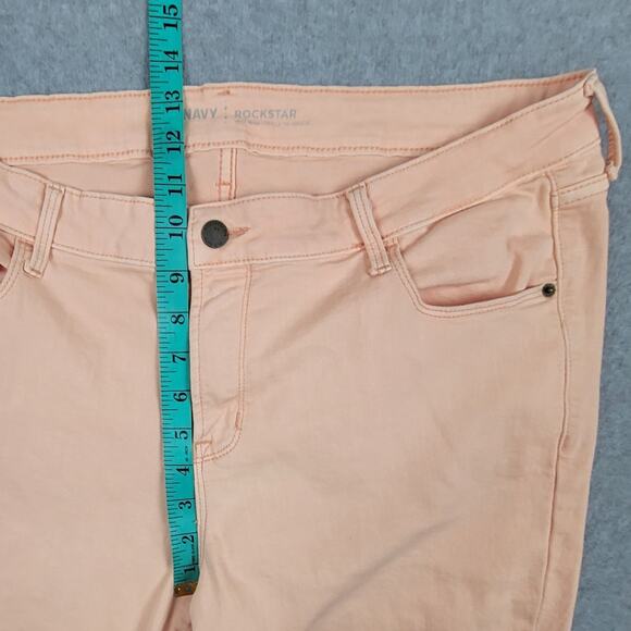 Old Navy Jeans Womens Size 16 Regular Rockstar Mid Rise Pink 34" Waist - Picture 8 of 10